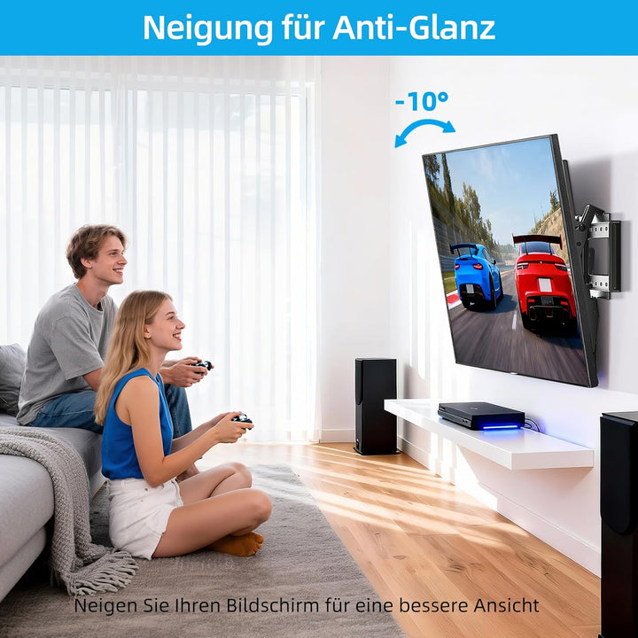 HOME VISION TV Wandhalterung，Neigbar Fernsehhalterung Wand，Universal Fernseh Halterung，für 32-86 Zol