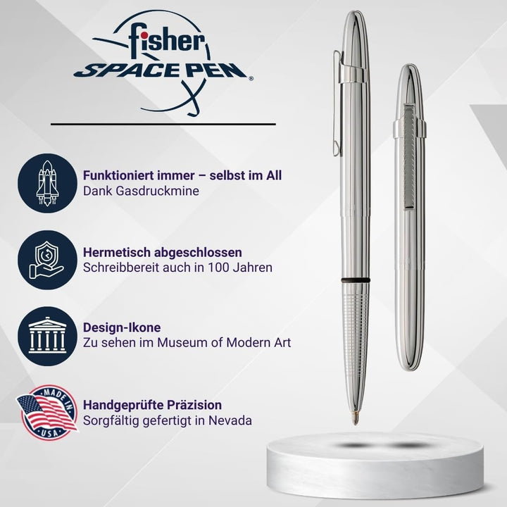 Fisher Space Pen 400 Cl mittel schwarz 1pièce (S) – Kugelschreiber (schwarz, chrom, mittel, 1 Stück
