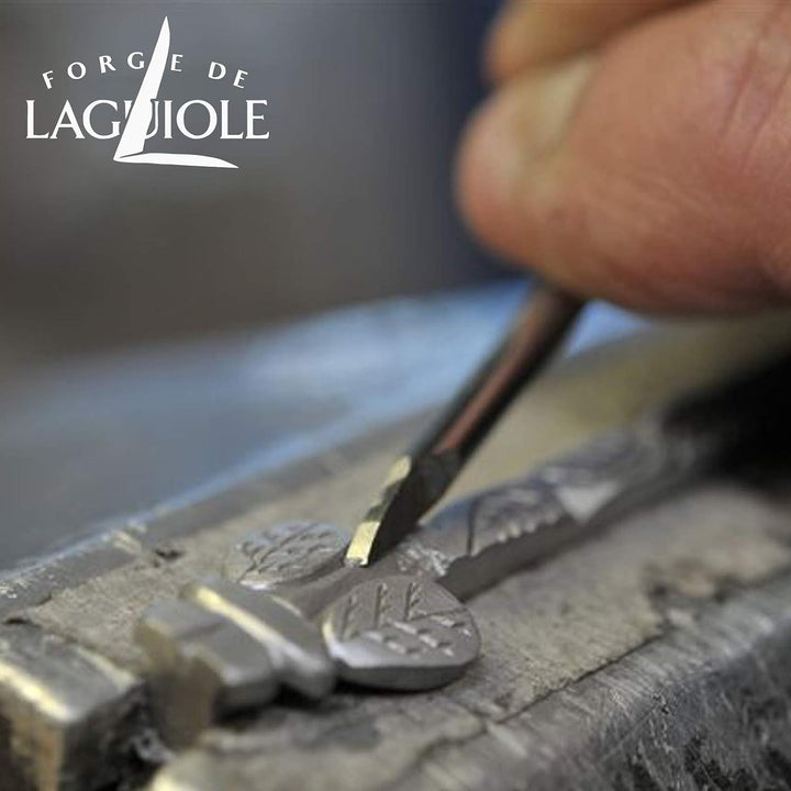 Forge de Laguiole Collection Taschenmesser - 12 cm - Griff fossile Mooreiche - Doppelplatine - Kling