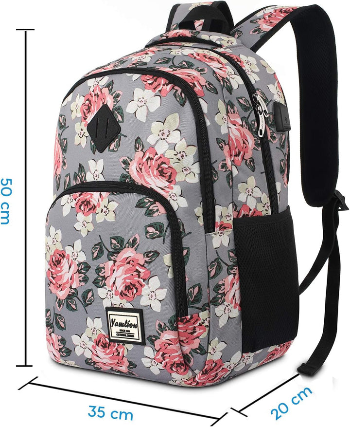 YAMTION Schulranzen Mädchen,Tagesrucksack Frauen Schultasche Damen Rucksack mit Laptopfach für Schul