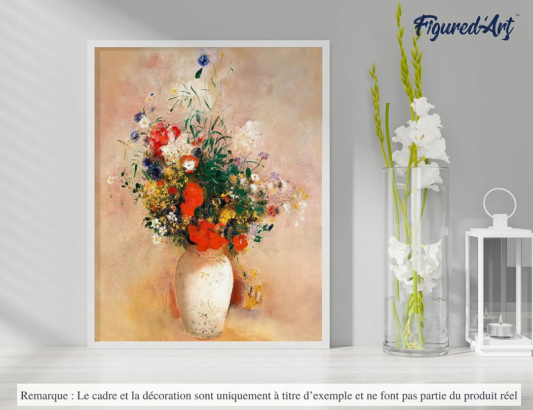 Figured'Art Malen Nach Zahlen Erwachsene Mit Rahmen Vase mit Blumen - Odilon Redon - Paint by Number