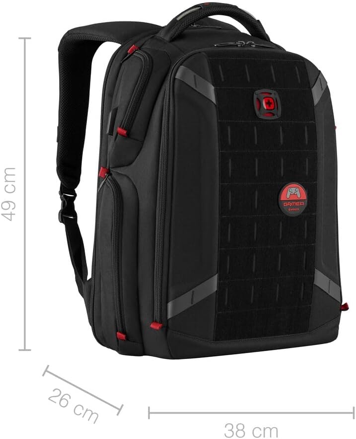 WENGER PlayerOne Gaming Laptop-Rucksack, Notebook bis 17 Zoll, Tablet bis 12 Zoll, Organizer, 29 l,
