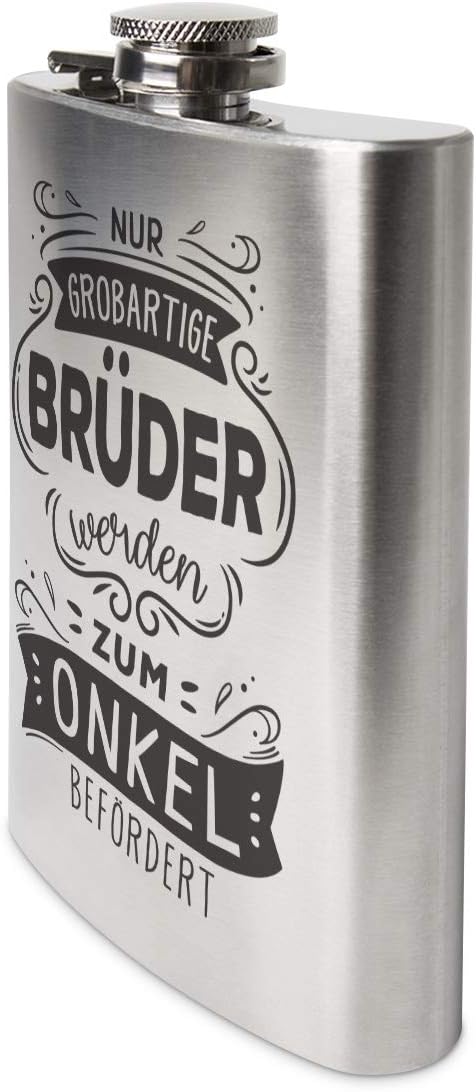Edelstahl Flachmann 237 ml 8 oz Geschenk mit individueller Gravur - Befördert, Befördert