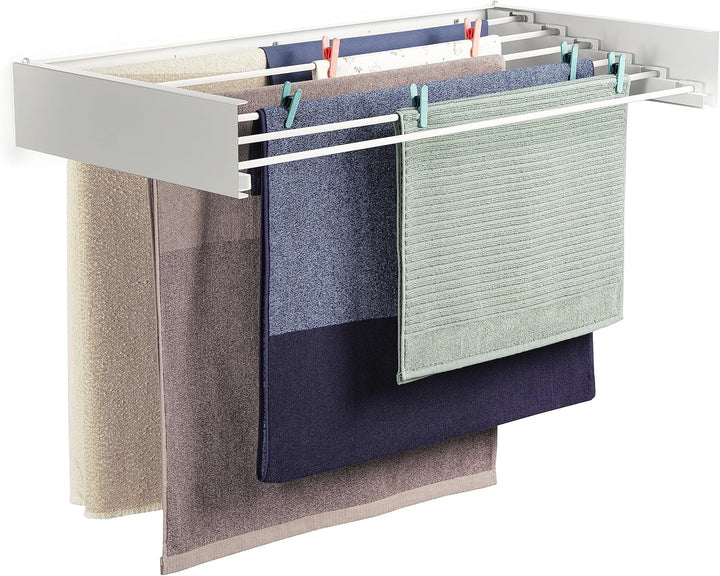 depogron Wäschetrockner 100 cm, Wand montierbar, Wäschetrockner, Faltbar, Geeignet für Innen- oder A