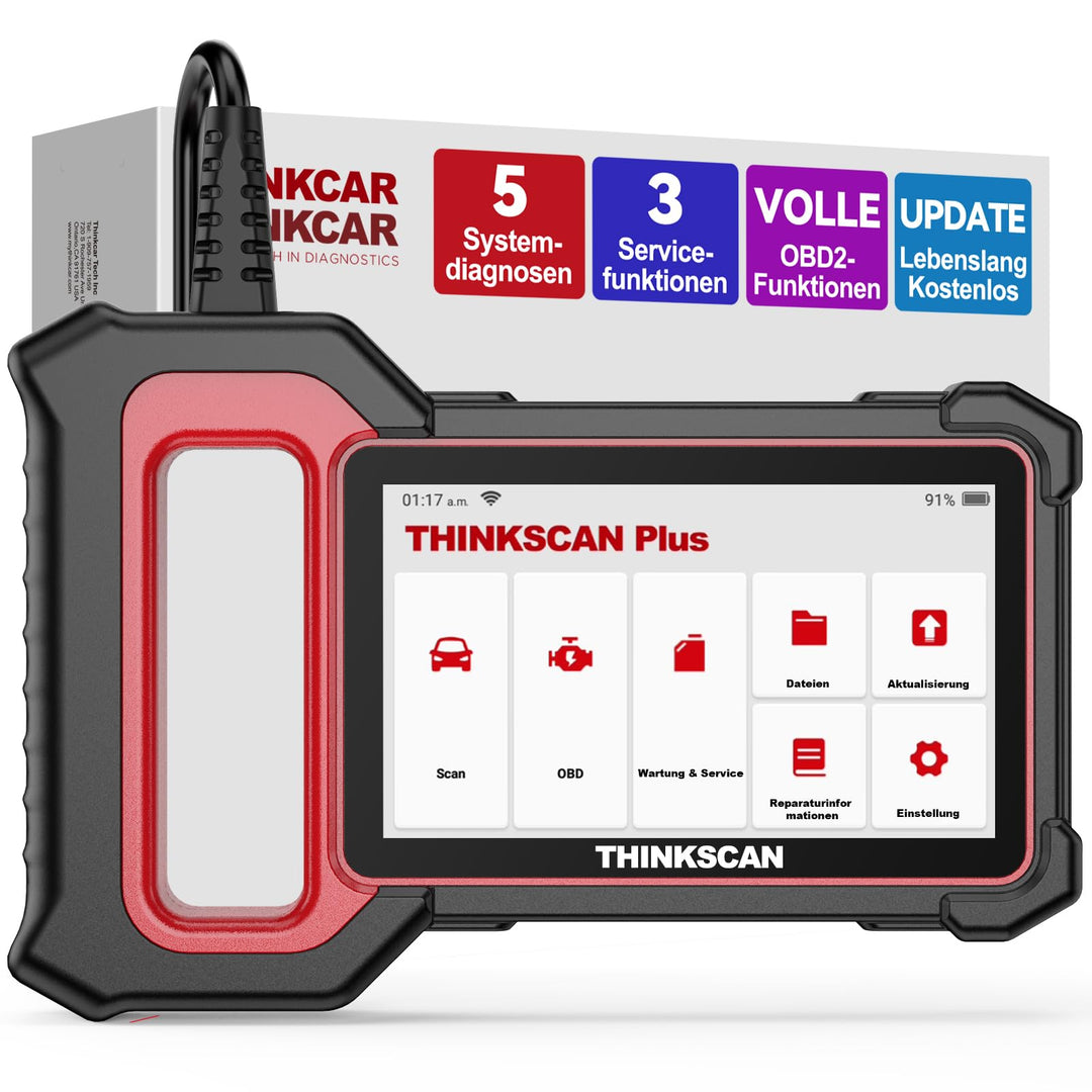 thinkcar OBD2 Diagnosegerät, ThinkScan Plus S4 Diagnosegerät Auto Mit 5 Systemdiagnosen(ECM+ABS+SRS+