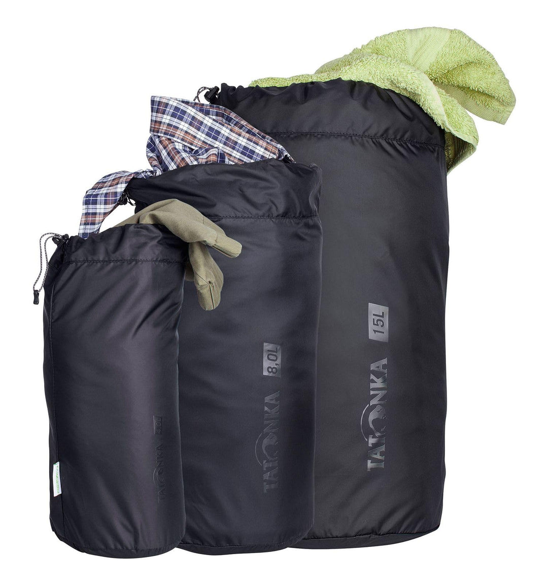 Tatonka Stuff Bag Set III Aufbewahrungstasche Set (4L / 8L / 15L) Black (3er-set), Set (4L / 8L / 15