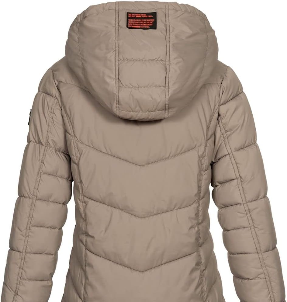 Sublevel Damen Jacke Steppmantel LSL-412 mit gefütterter Kapuze L Light Mud Brown, L Light Mud Brown