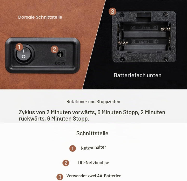 Automatische Uhrenbeweger Box,luxuriöser Uhrenbeweger,Uhrengehäuse mit leisem Mabuchi Motor,Batterie