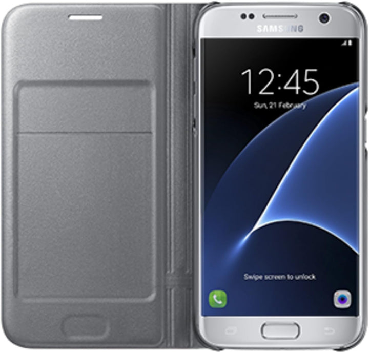 Samsung LED View Cover Hülle EF-NG930 für Galaxy S7, silber, Silber