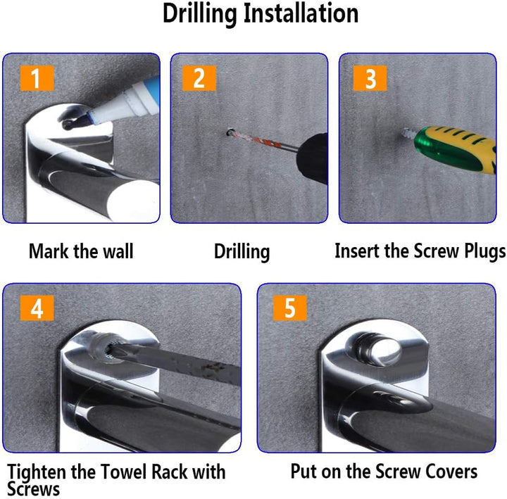 Handtuchhalter Chrom HONPHIER® Handtuchstangen Edelstahl mit Haken Einziehbar 49-90CM Handtuchstange