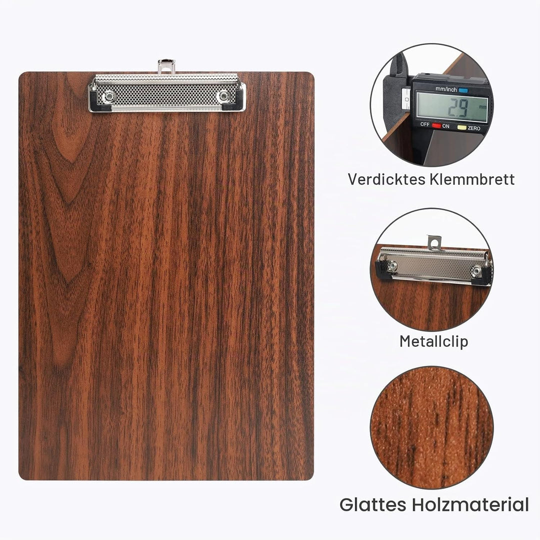 Klemmbrett A4 Holz,12 Stück Klemmbrett Holz A4 mit Metalklemme,Schreibbrett Schreibplatte Klemmbrett