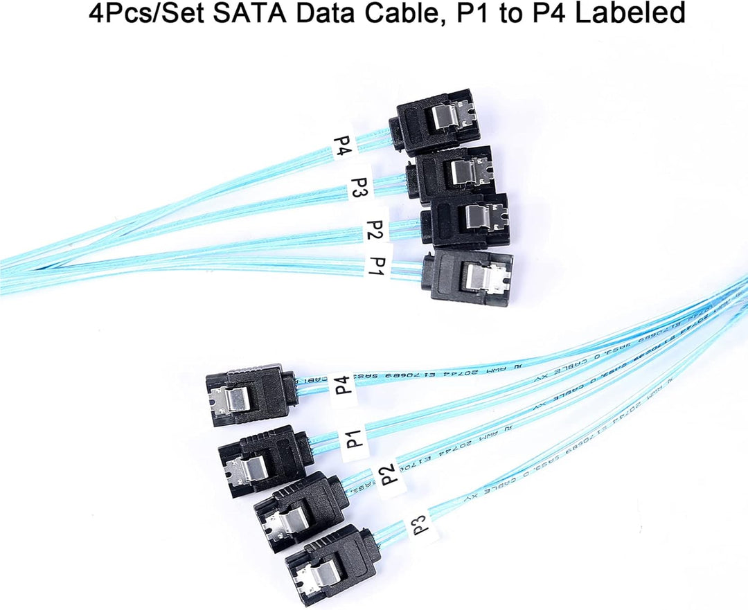 ADCAUDX 1m SATA III Kabel, 4 Stück/Set, SATA-6Gbit/s HDD-SDD Datenkabel Ersatz für Bitcoin Computer,