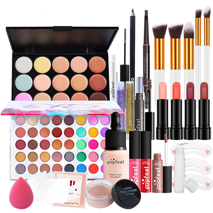 26St Schminkkasten Make-Up Set, Professionelles Kosmetische Schmink Set mit Lidschatten Lippengloss