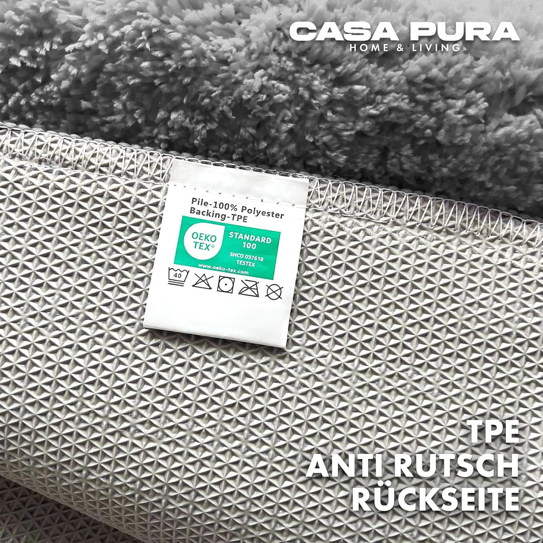 casa pura Badematte weicher, Flauschiger Badezimmerteppich in Shaggy Optik, Badvorleger rutschfest w