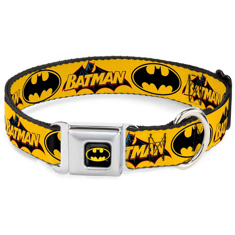 Buckle-Down BMC Batman schwarz/gelb Hund Halsband L - Fits 15-26" - 1.0" Wide, L - Fits 15-26" - 1.0