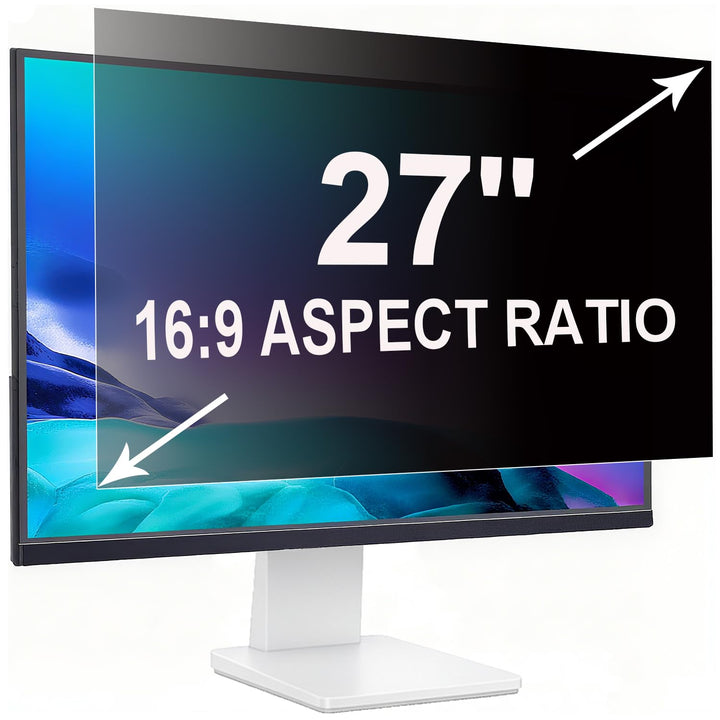 Sichtschutzfolie für 27 Zoll 16:9 (59.7x33.6cm) Monitor - Blaulichtfilter & Blendschutz, Abnehmbar B