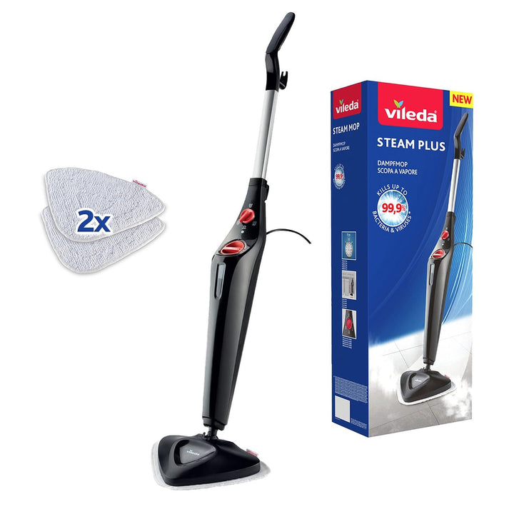 Vileda Steam PLUS Dampfreiniger, hygienische Bodenreinigung, entfernt bis zu 99,9% der Bakterien und