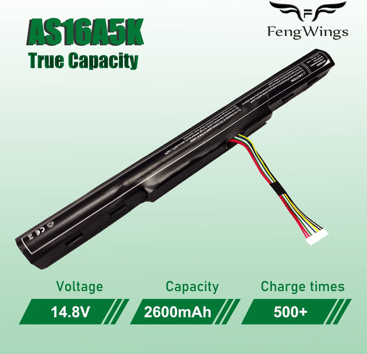 AS16A8K AS16A5K AS16A7K Akku 14,8V 2600mAh, Kompatibel mit Acer Aspire E5 575 e15 akku / E5-475 E5-4