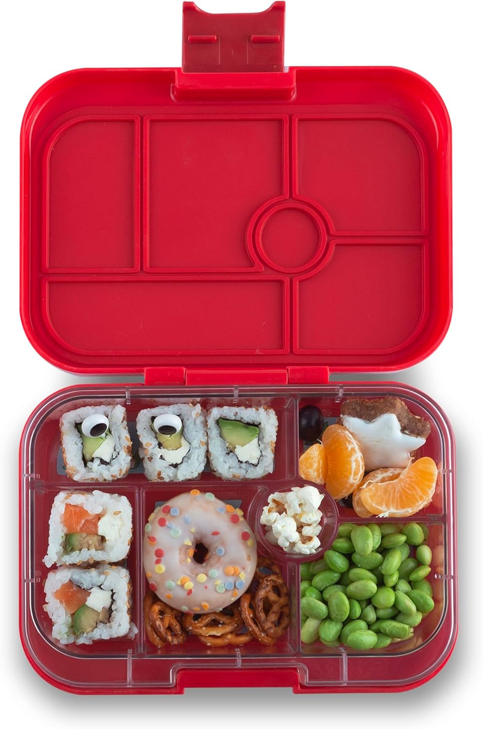 yumbox Original auslaufsichere Bento-Lunchbox für Kinder (Roar Red (Race Cars Tablett)) Rot, Rot