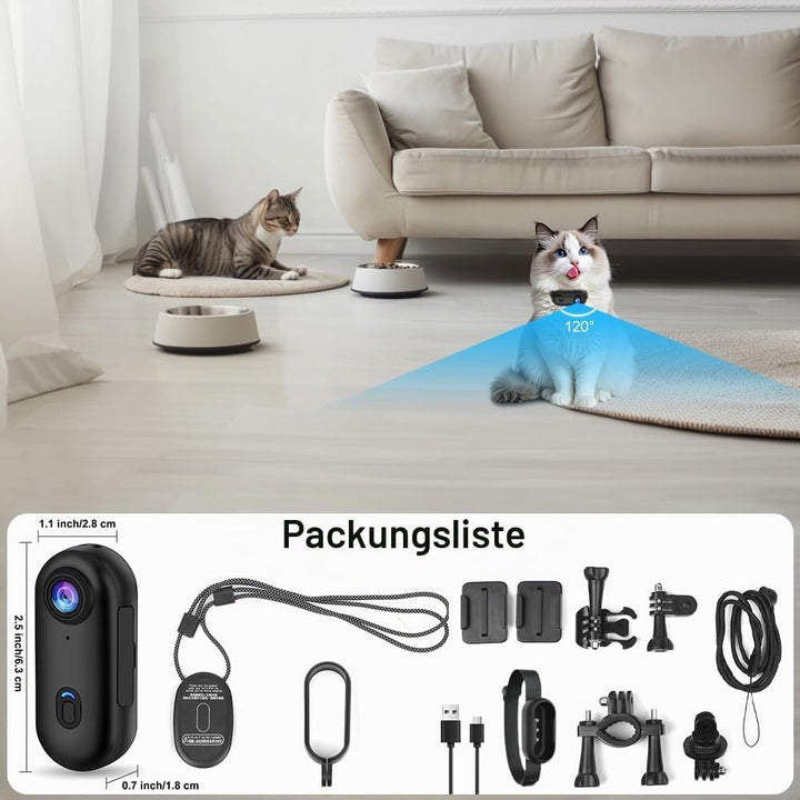 OBEST Action Cam 4K 360 Action Kamera Mini Bodycam Körperkamera, Magnetisch Vlog POV Camera, WiFi Un