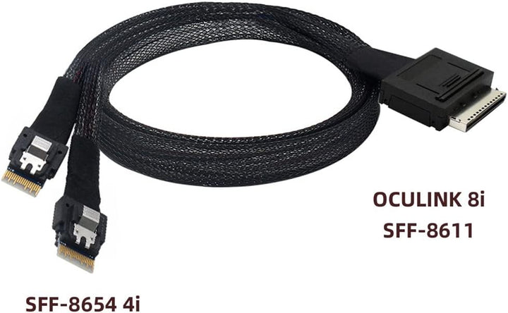xiwai OCuLink PCIe PCI-Express SFF-8611 8x 8-Lane auf Dual SFF-8654 Slimline 4x SSD Daten Aktives Ka