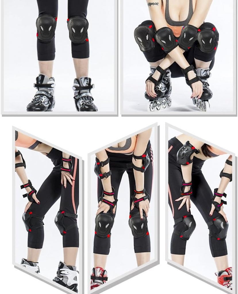 Liying Neu Damen Herren Protektoren Set Schützer Set 6pcs Knieschoner Ellenbogenschützer Handgelenks