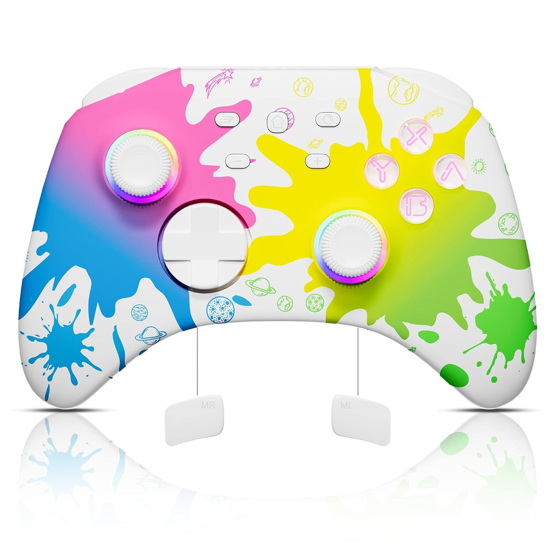 Mytrix Bluetooth Wireless Controller für Switch/Lite/OLED mit Optisch RGB-Joystick, Kompatibel mit S