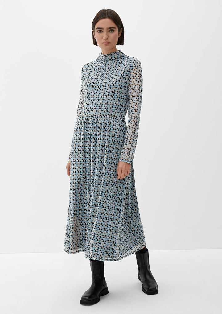 s.Oliver Meshkleid mit Allovermuster 48 Weiss, 48 Weiss