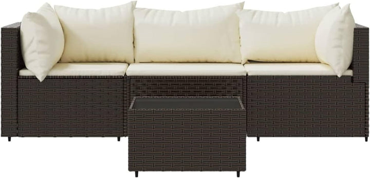 Yolola Poly-Rattan 3-Sitzer Balkonsofa mit Tisch | Balkonmöbel Kleiner Balkon | Gartensofa Set | Rat