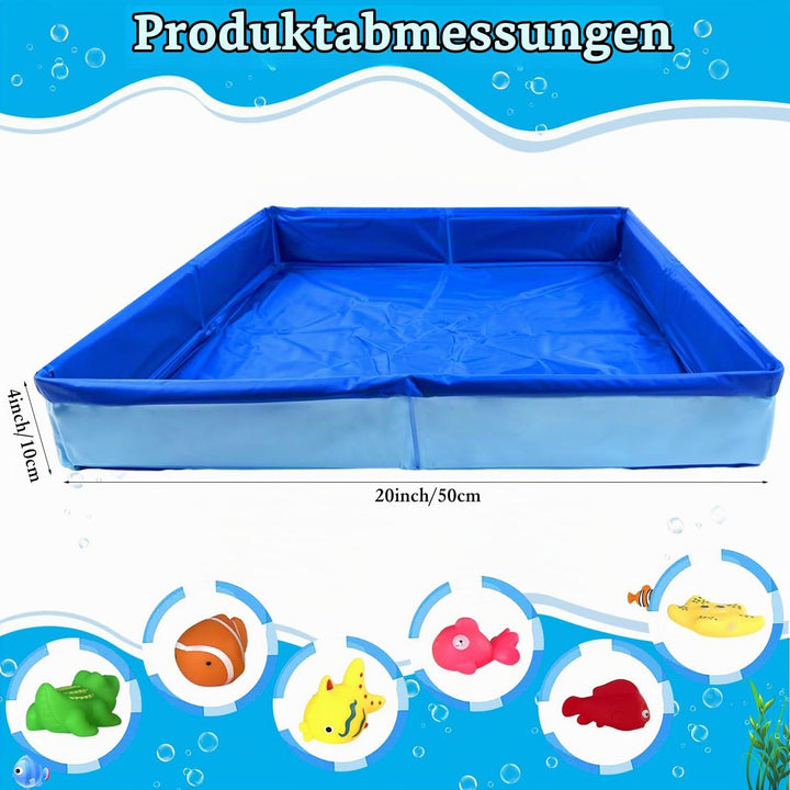 Katzen Pool 50x10cm Faltbare Katzenpool mit 6 Fischen Wasser Spielzeug Faltbarer Pool Interaktives W