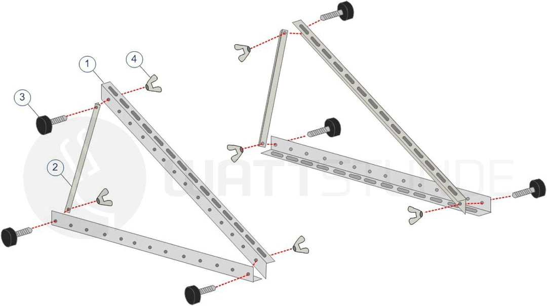 WATTSTUNDE Solarmodul Halterung bis 60cm - Aluminium Wand und Dachhalterung (HST5), Hst5