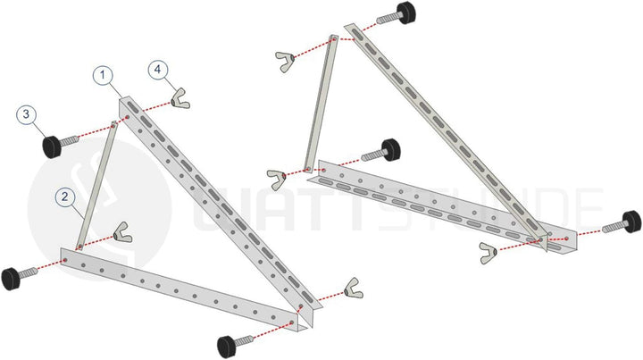 WATTSTUNDE Solarmodul Halterung bis 60cm - Aluminium Wand und Dachhalterung (HST5), Hst5
