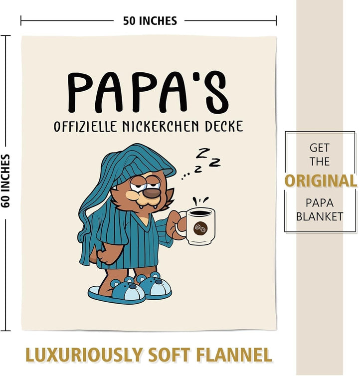 Papa Geschenk Weihnachten – Personalisierte Flanell-Decke mit liebevoller Botschaft, Papa Geschenk G
