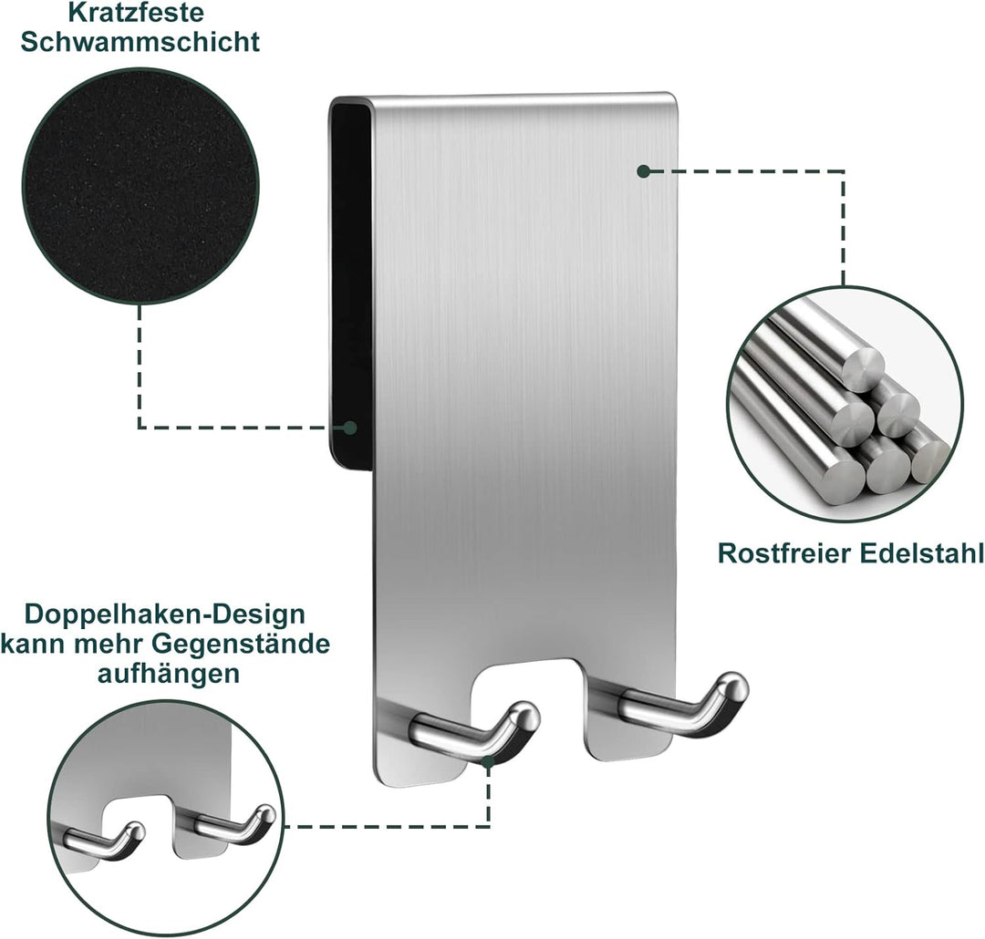 Kegii Bademantel-Handtuchhaken Duschhaken 3 Stück - Haken für Duschwand, Edelstahl Handtuchhalter oh