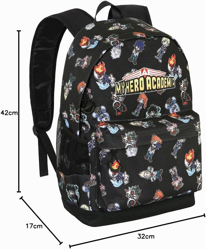 My Hero Academia Chibi-FAN HS Rucksack, Schwarz