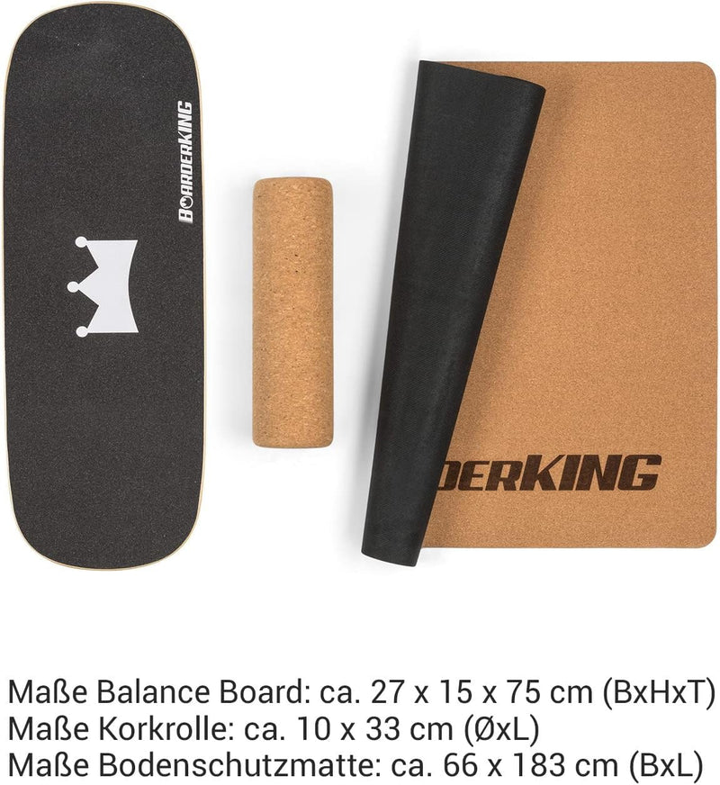 BoarderKING Indoorboard - Balance Board für Indoor-Surfen und Skaten, Gleichgewichtsboard für NeuroM