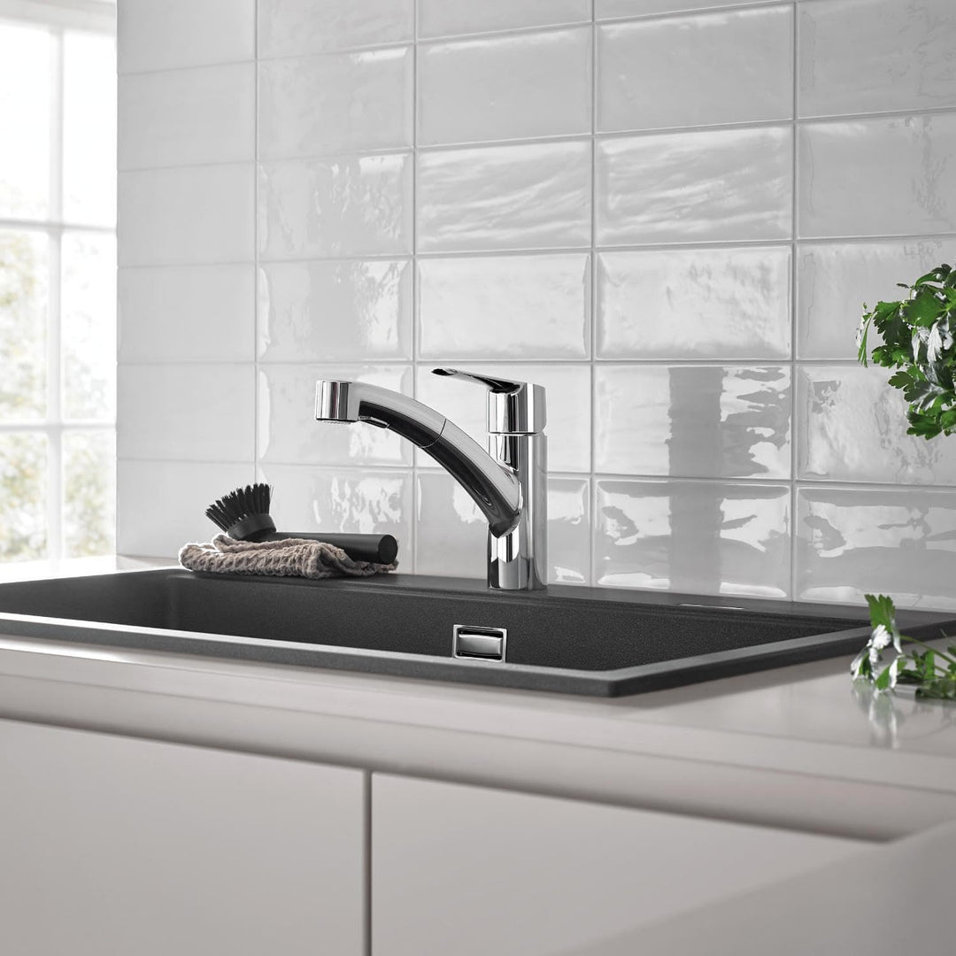 GROHE Start, Küchenarmatur 2 Strahlarten (Wasserhahn Küche mit ausziehbarer Brause, 90° schwenkbar,