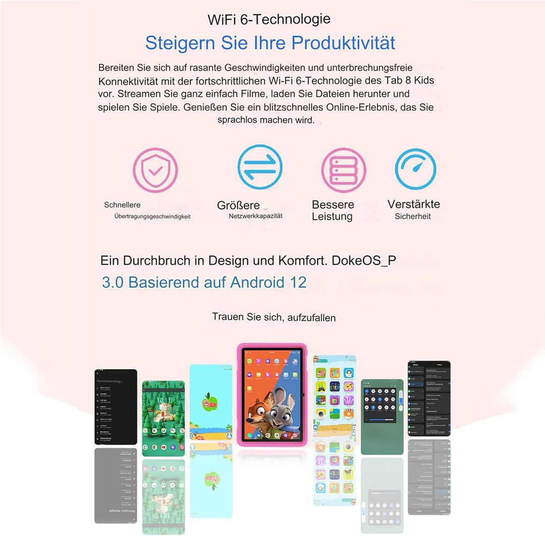 Blackview - Tab 8 Kids WiFi - Touchscreen-Tablet für Kinder - Kindersicherung - Ikids vorinstalliert