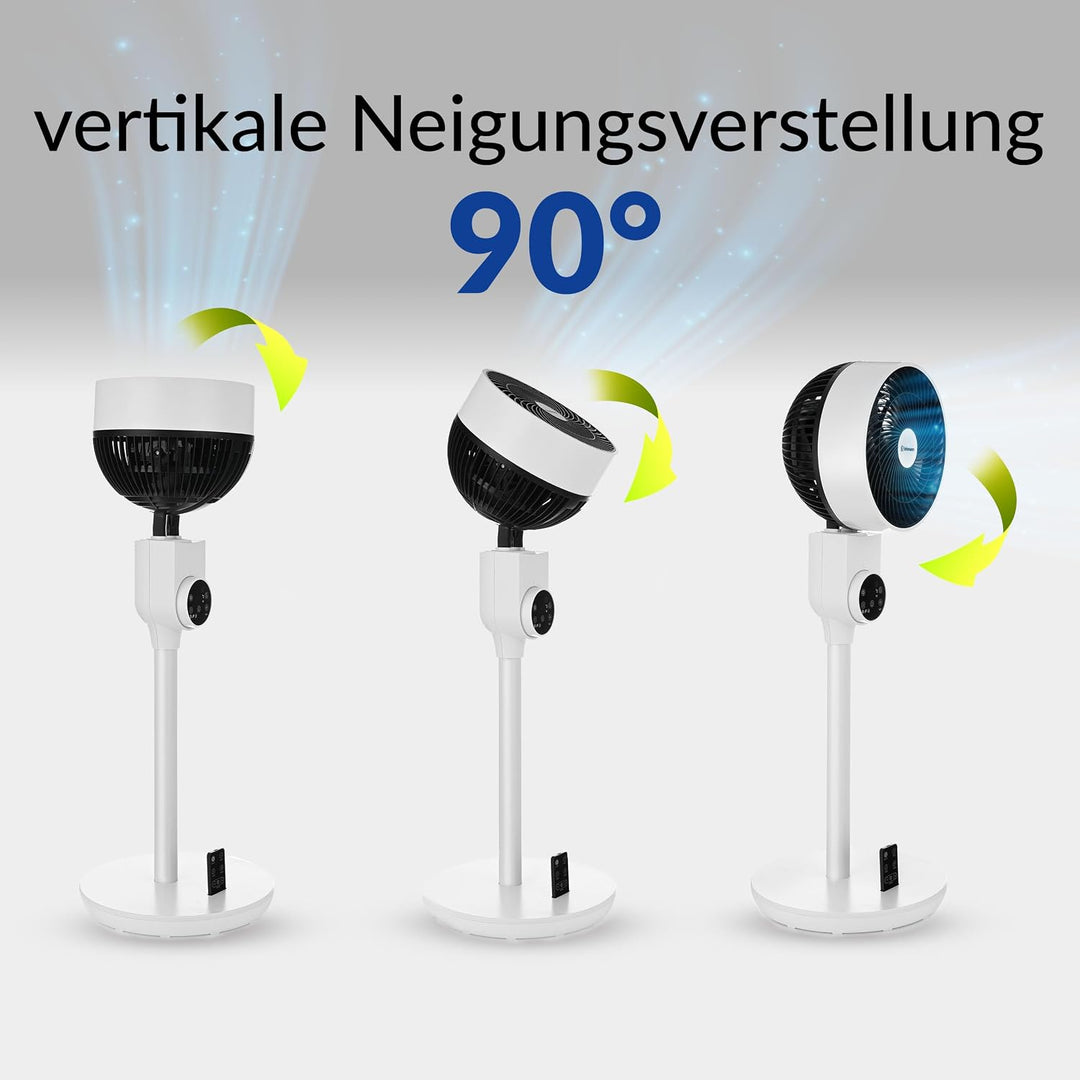 LEHMANN Standventilator, leiser Ventilator mit Schlafmodus & Naturmodus, Timer 12 h, Fernbedienung,