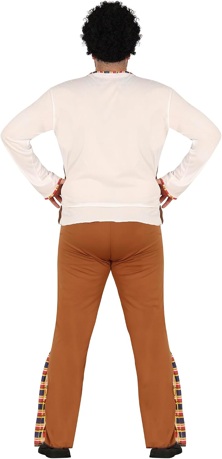 FIESTAS GUIRCA Woodstock Hippie Karneval Kostüm Herren – 70er Jahre Herren Outfit inkl. Hippie Stirn
