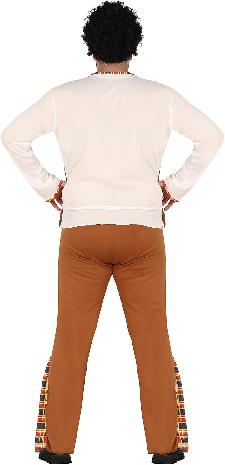 FIESTAS GUIRCA Woodstock Hippie Karneval Kostüm Herren – 70er Jahre Herren Outfit inkl. Hippie Stirn