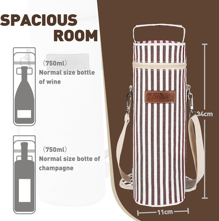 Kato Tirrinia Mini Kühltasche Flasche, Flaschenträger 1 Flaschen, Klein Flaschentasche Weintasche Kü