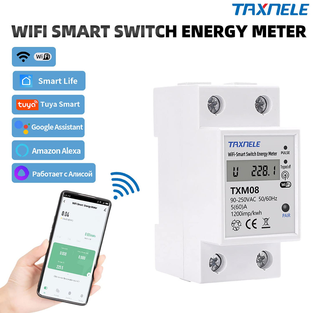 Einphasiger digitaler Energiez?hler WiFi Wireless AC 90-250V 110V 230V 60A Amperemeter Voltmeter Mul