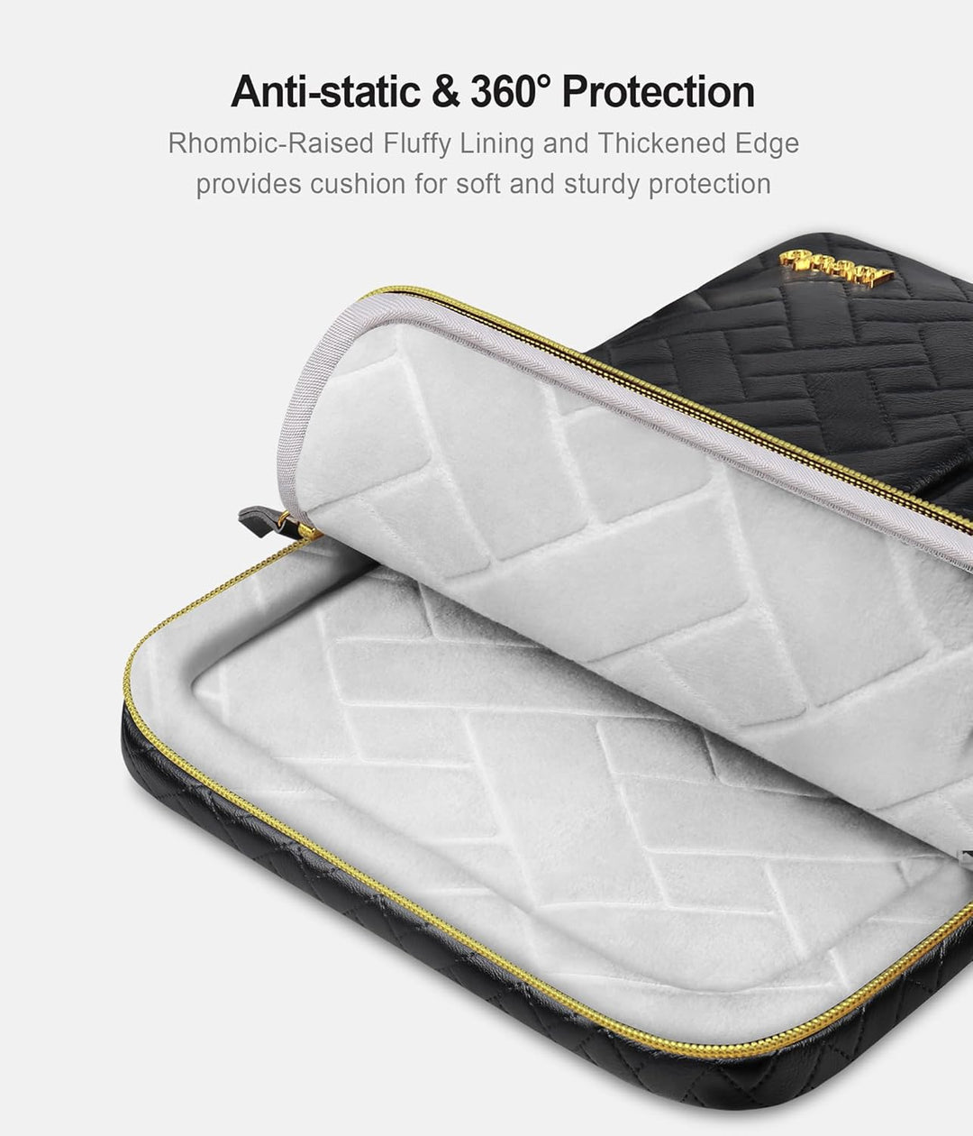 Lacdo 360° Laptop Tasche für 13" Neu MacBook Air M4 A3240 2025/M3 A3113/M2A2681/M1 A2337 2024-2018,