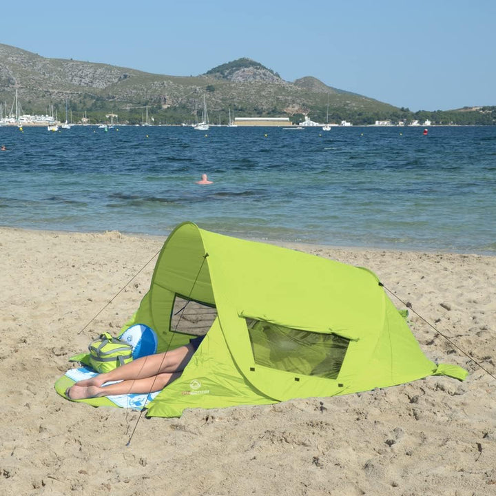 outdoorer Pop up Strandmuschel Zack Premium - Wurfmuschel mit UV 80 Sonnenschutz, Strandzelt, Windsc