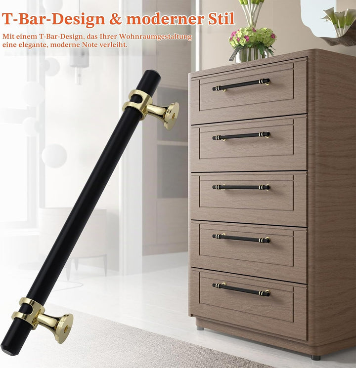 FURNIWARE 10 Stück Möbelgriff, 192mm Bohrlochabstand Möbelgriffe Schrankgriffe Küche Kabinett Griff
