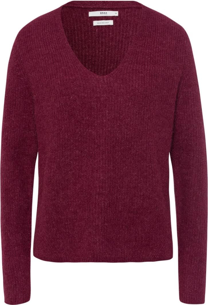 BRAX Damen Style Lana Alpaca Mix Solid Pullover 36 Cherry, 36 Cherry