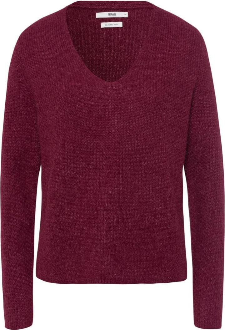 BRAX Damen Style Lana Alpaca Mix Solid Pullover 36 Cherry, 36 Cherry