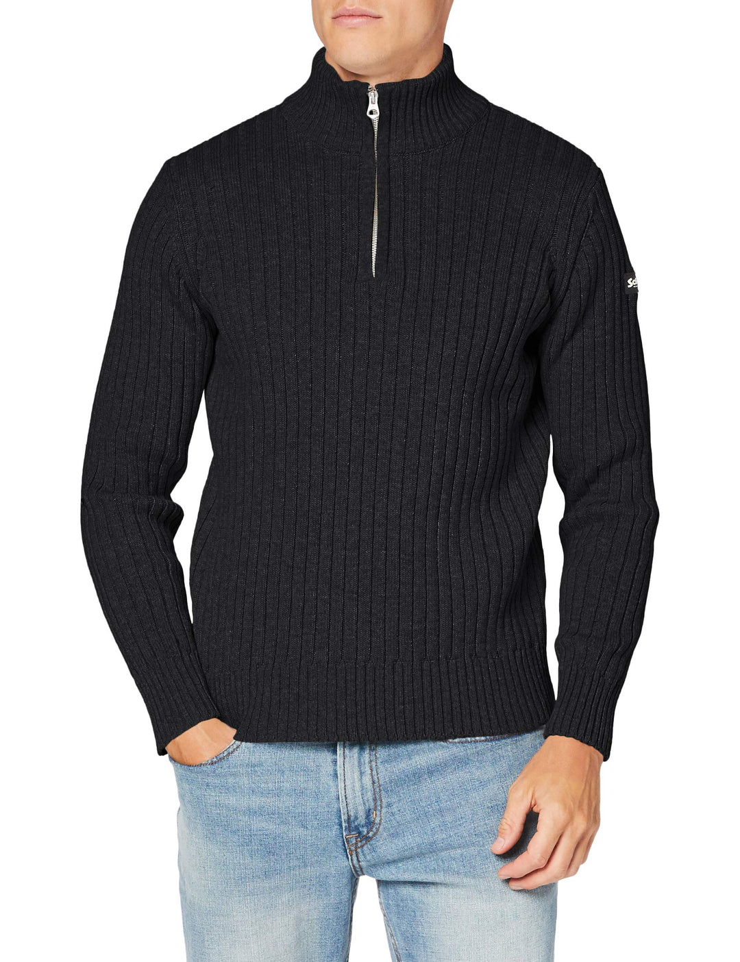 Schott NYC Herren Pullover, S Anthracite