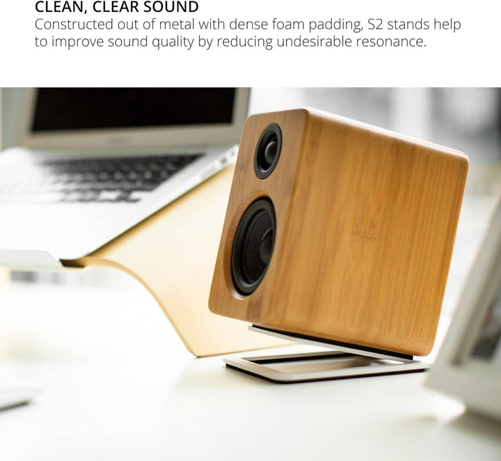 Kanto S2W Tilted Desktop Speaker Stands for Small Speakers & Compact 2”-3” Studio Monitors | Support